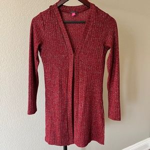 NWOT- Vince Camuto Kiss Front Metallic Rib Cardigan